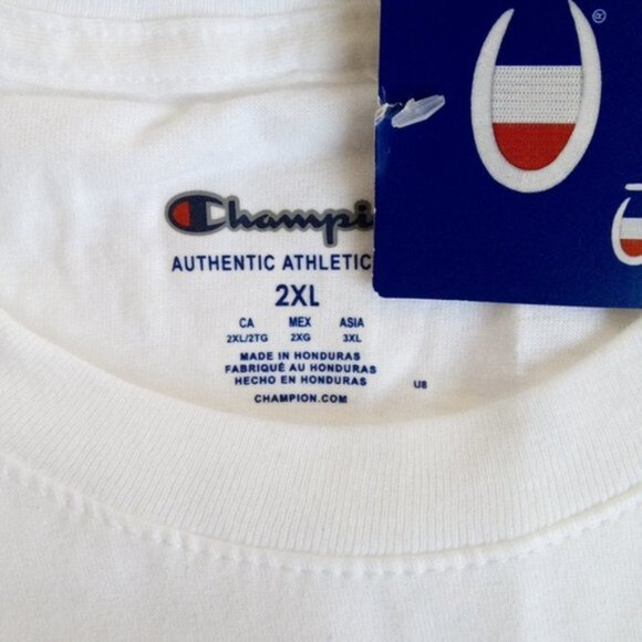 New Champion White Short Sleeve Classic Jersey Screen Print T-Shirt Men US XXL - Picture 6 of 12